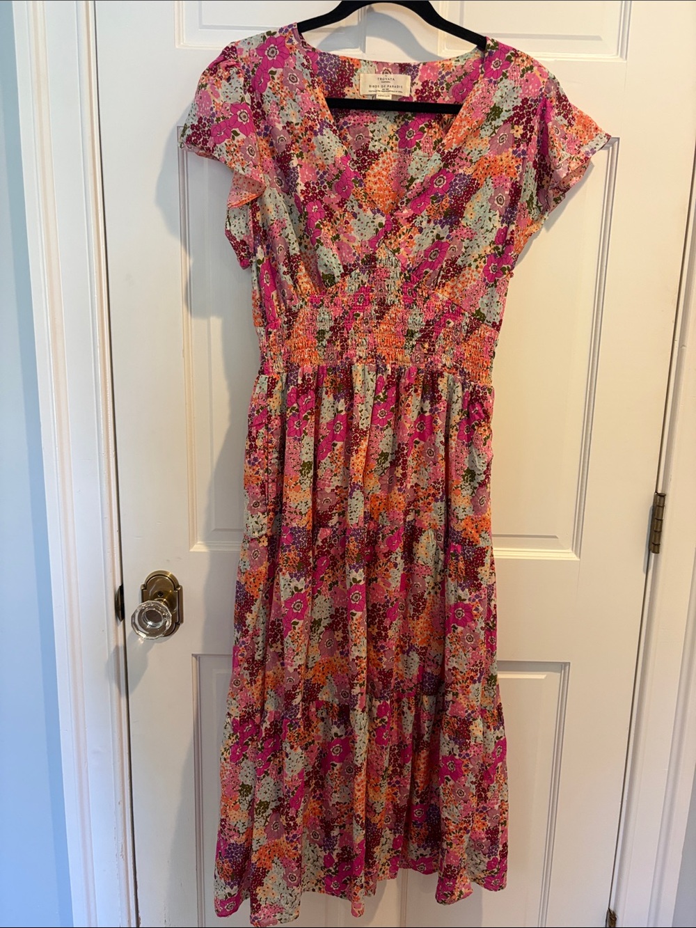 Trovata Floral Maxi Dress in Pink & Orange